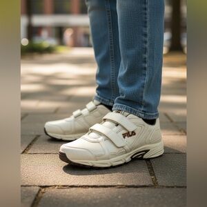 Fila Talon Sneakers Shoes Mens 12EEEE Beige Two Strap Faux Leather‎ 1GW00719-925